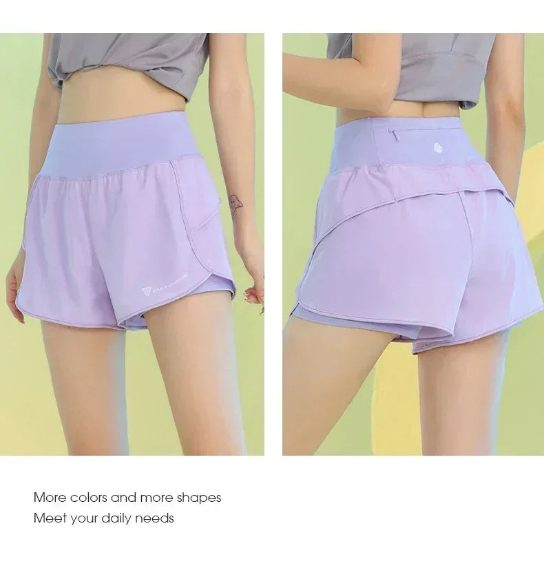 PHIGEER Lightweight Yoga Shorts with Pocket