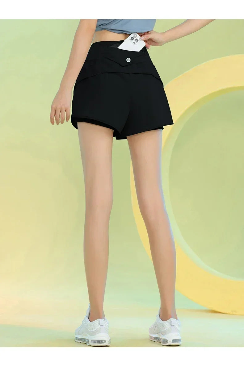 PHIGEER Lightweight Yoga Shorts with Pocket