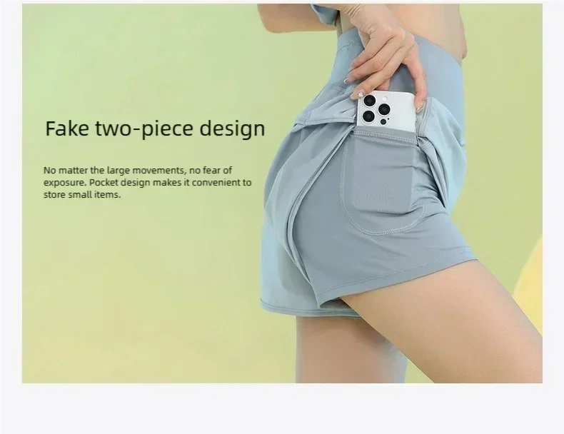 PHIGEER Lightweight Yoga Shorts with Pocket