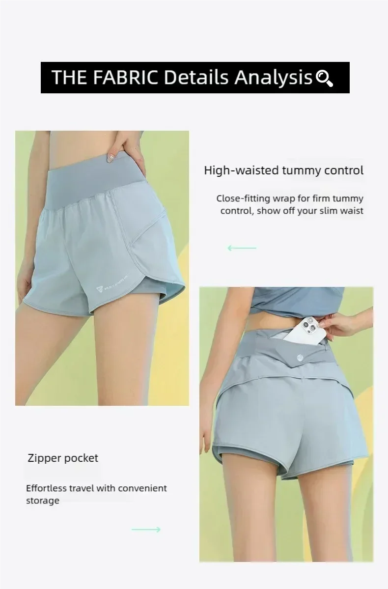 PHIGEER Lightweight Yoga Shorts with Pocket