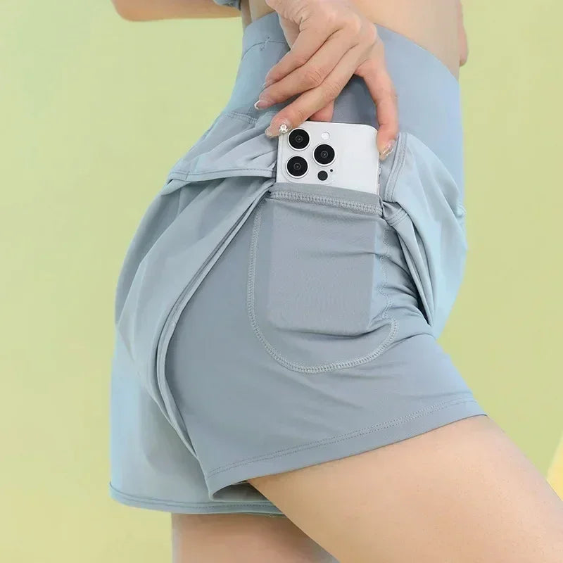 PHIGEER Lightweight Yoga Shorts with Pocket